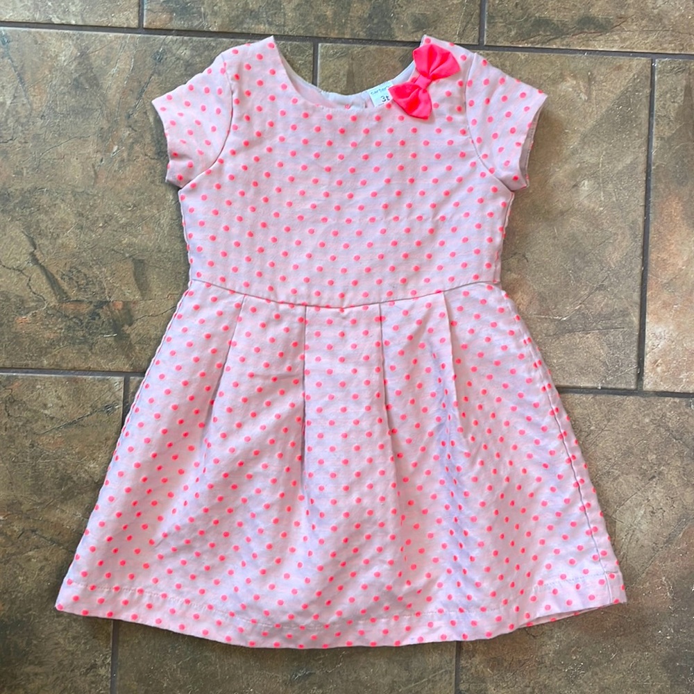 Girls Polka Dot Bow Dress Size 3T